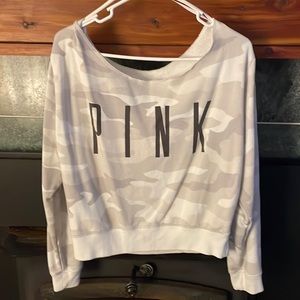 Vs off the shoulder sweatshirt white camp size large